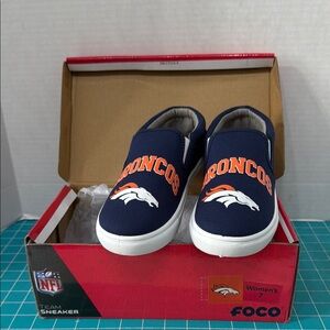 Foco NIB NFL Team Sneaker Denver Broncos Slip On Sneaker Women’s Size 7